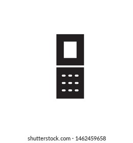flat single line phone device, cell, telephone, smartphone, call icon symbol sign, logo template, vector, eps 10