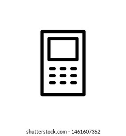 flat single line phone icon symbol sign, logo template, vector, eps 10