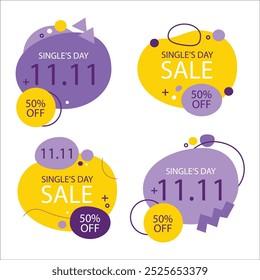 flat single s day sale labels collection