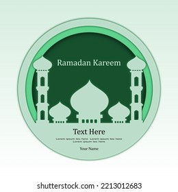 vectores de diseño de ramadan kareem con pegamento de pegamento plano
