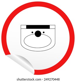 Flat sink icon on sticker for floor plan outline. Line editable EPS10 vector furniture illustration. View from above