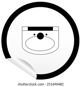 Flat sink icon on sticker for floor plan outline. Line editable EPS10 vector furniture illustration. View from above