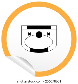Flat sink icon on sticker for floor plan outline. Line editable EPS10 vector furniture illustration. View from above