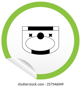 Flat sink icon on sticker for floor plan outline. Line editable EPS10 vector furniture illustration. View from above