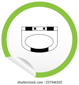 Flat sink icon on sticker for floor plan outline. Line editable EPS10 vector furniture illustration. View from above