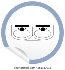 Flat sink icon on sticker for floor plan outline. Line editable EPS10 vector furniture illustration. View from above