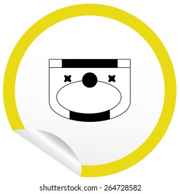 Flat sink icon on sticker for floor plan outline. Line editable EPS10 vector furniture illustration. View from above