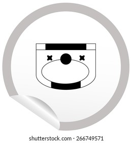 Flat sink icon on sticker for floor plan outline. Line editable EPS10 vector furniture illustration. View from above
