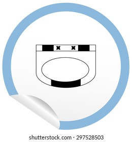 Flat sink icon on sticker for floor plan outline. Line editable EPS10 vector furniture illustration. View from above
