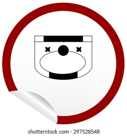 Flat sink icon on sticker for floor plan outline. Line editable EPS10 vector furniture illustration. View from above
