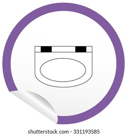 Flat sink icon on sticker for floor plan outline. Line editable EPS10 vector furniture illustration. View from above