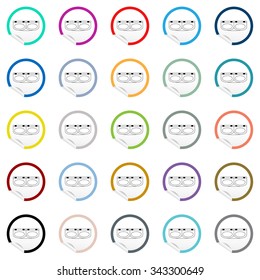 Flat sink icon on sticker for floor plan outline. Line editable EPS10 vector furniture illustration. View from above