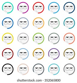 Flat sink icon on sticker for floor plan outline. Line editable EPS10 vector furniture illustration. View from above