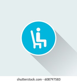 flat sitting on a chair icon
