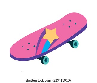 flat skateboard design over white