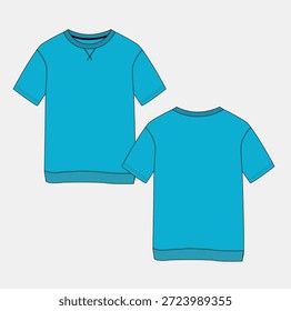 Cuello redondo de niño Sketch plano con costilla inferior