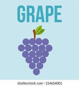 a flat sketch of grapes on a blue background