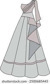 Flat sketch illustration black and white