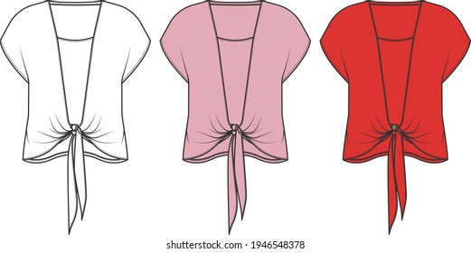 Flat sketch summer t-shirt design for women.