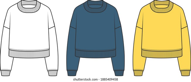 flat sketch sweaters for girls kids