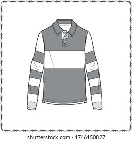 flat sketch template mens polo shirt