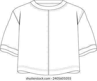 Flat Sketch Womens Crop Top Victor