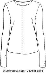 Flat Sketch for Womens T-Shirt 