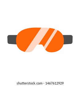flat ski goggles icon with orange lens 