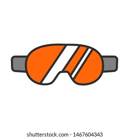 flat ski mask icon with orange lens 
