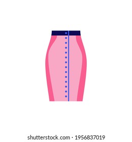 Flat skirt pictogram. Women's clothing icon. Vector illustration EPS10