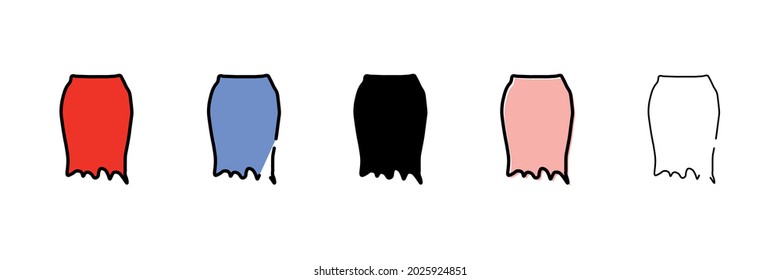 flat skirt vector type icon