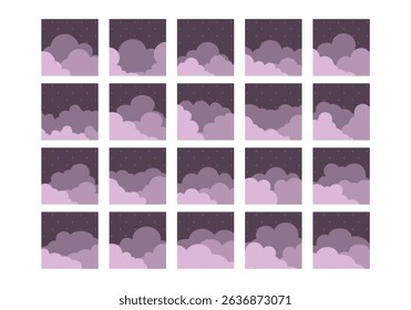 Ensemble d'éléments Cloudscape Sky Flat
