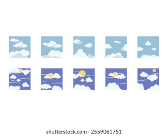 Flat Sky Design Element Set