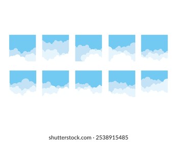 Conjunto de Elementos para Ilustração de Céu Plano 