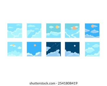Flat Sky Illustration Element Set 