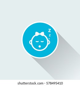 flat sleep baby icon