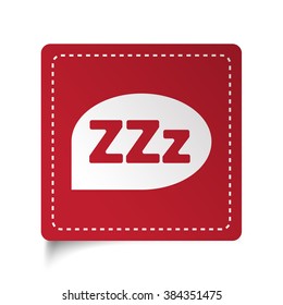 Flat Sleep icon on red sticker