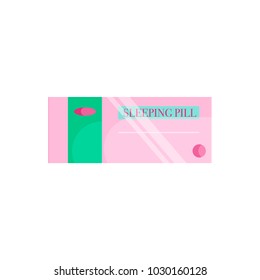 Flat sleeping pills package icon vector concept illustration