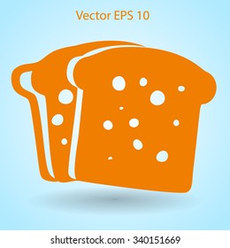 Flat sliced bread icon.