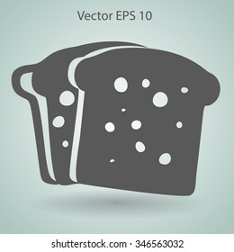 Flat sliced bread icon.