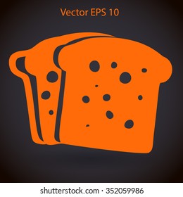 Flat sliced bread icon.