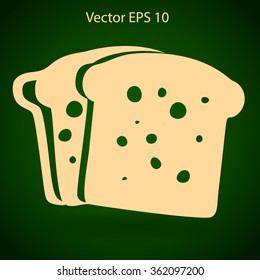 Flat sliced bread icon.