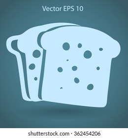 Flat sliced bread icon.