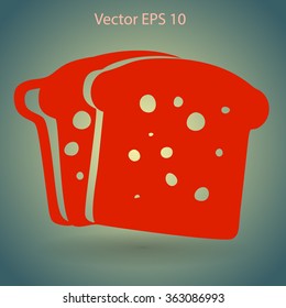 Flat sliced bread icon.