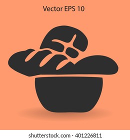 Flat sliced bread icon.