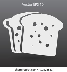 Flat sliced bread icon.