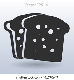 Flat sliced bread icon.
