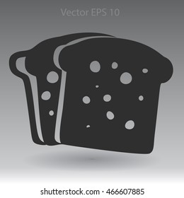 Flat sliced bread icon.