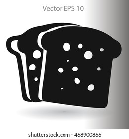 Flat sliced bread icon.