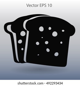 Flat sliced bread icon.
